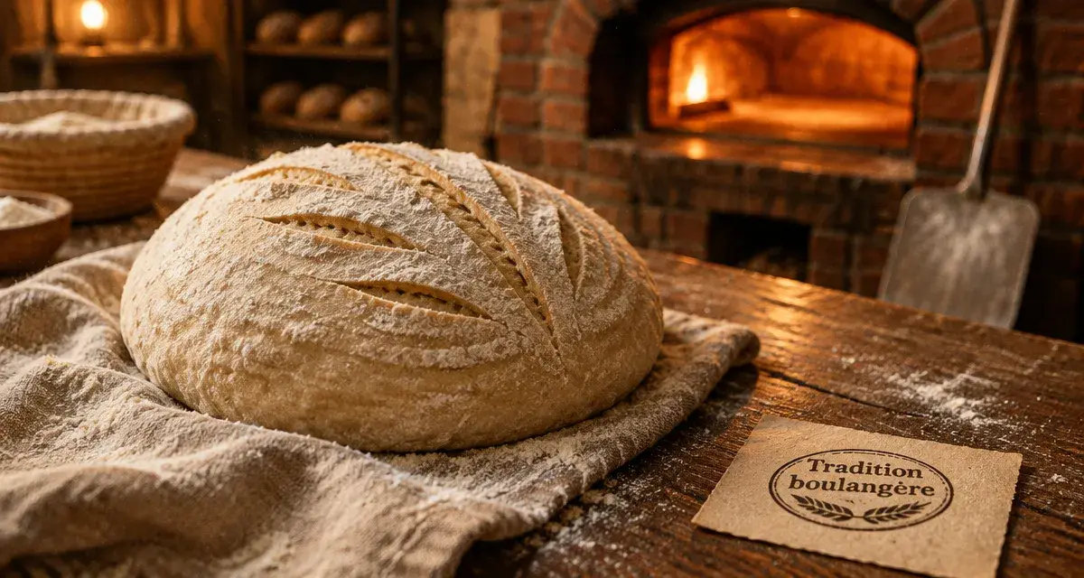 Tradition boulangère : pâton de pain au levain façonné à la main